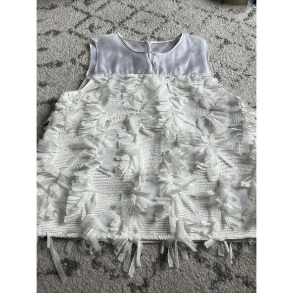 Hunter Bell Womens White Sleeveless Top Mesh Frayed Decor - Picture 11 of 11